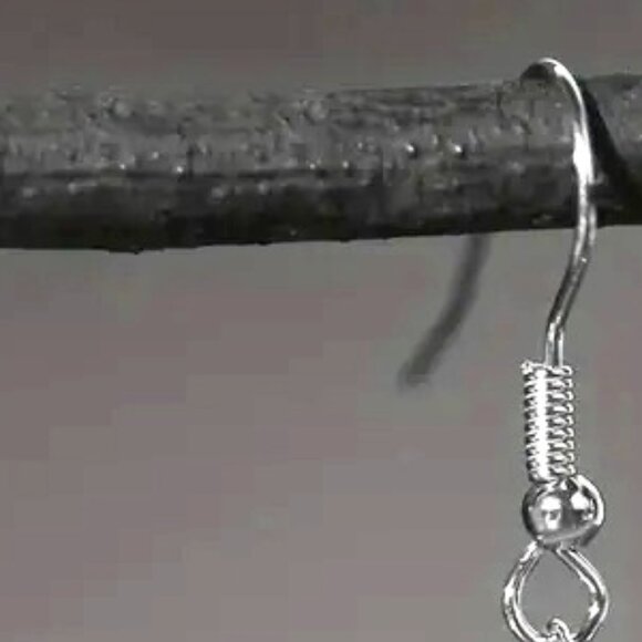 Elegant Teardrop Black Stone & Rhinestone Drop Dangle Earrings‎ - Picture 2 of 4